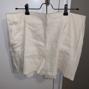 Keith High Waist Linen Shorts Ivory XL